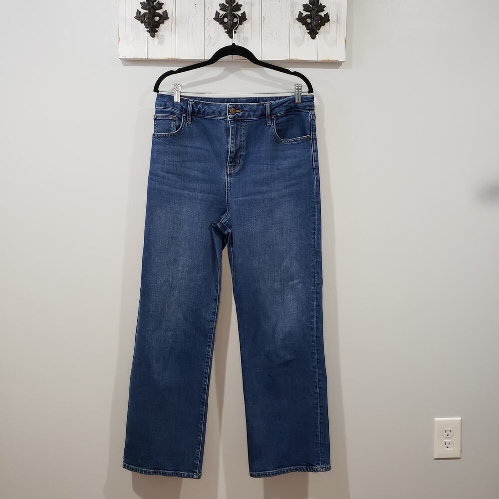 Boden Wide Leg Jeans Size 10R High Rise Blue EUC